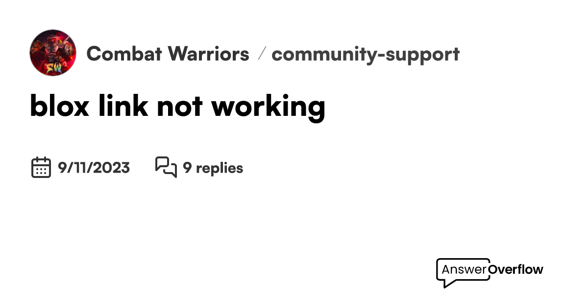 blox link not working - Combat Warriors